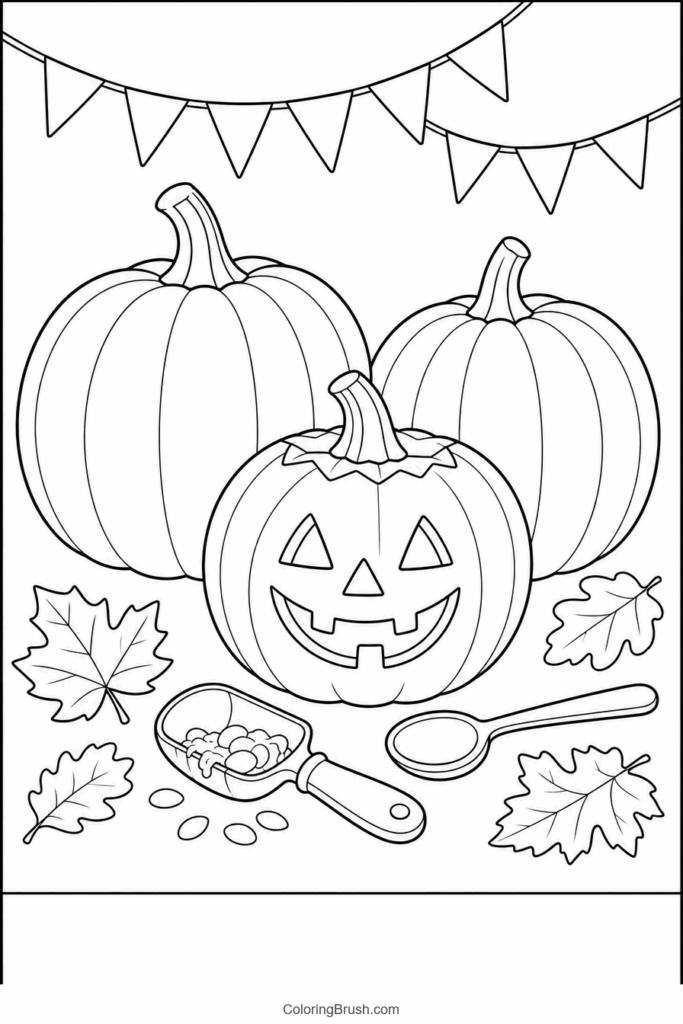Pumpkin Carving Table printable pumpkin coloring page